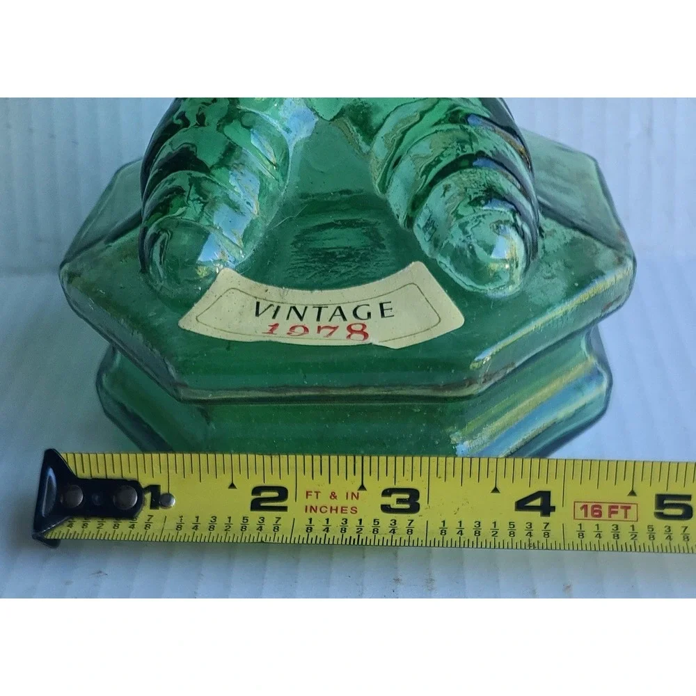 Vintage Green‎ Glass Knight Armor Wine Bottle Decanter Glassware Collectible